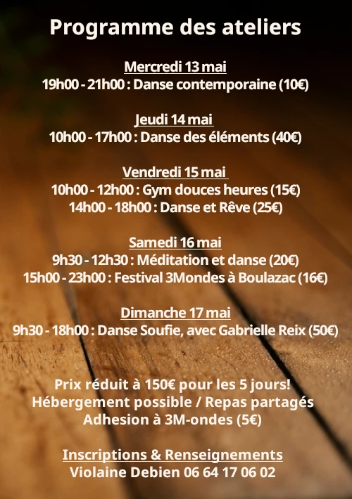 Agenda danse contemporaine Dordogne